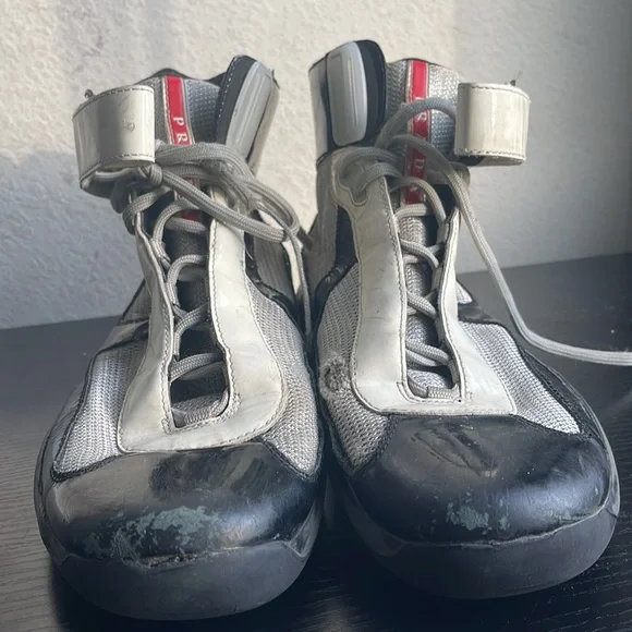 Prada Americas Cup Hightop Sneakers.